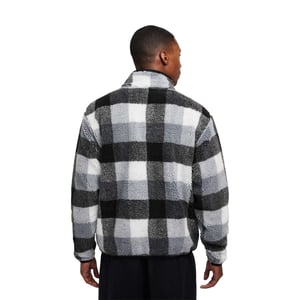 Nike Herrar Vintersäkrad Rutig Mock Neck Fleece Tröja (Svart/Vit)