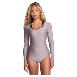 Under Armour Vanish bodysuit met ronde hals en lange mouwen voor dames (Grijs)
