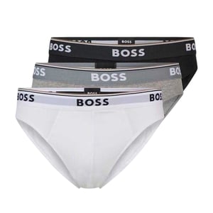 Boss Heren Premium Katoenen Boxers (Verpakking van 3) (Zwart/Wit/Grijs)