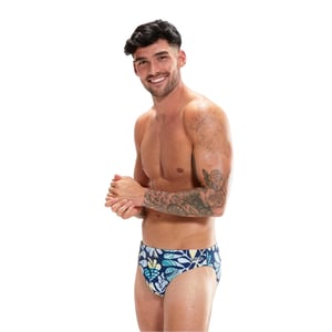 Speedo Herenzwembroek met bladmotief uit de Escape-collectie (Blauw/Groen)