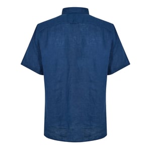Timberland Herenoverhemd van Mill Brook, van linnen, met kraag en knoopsluiting (Donkere Denim)