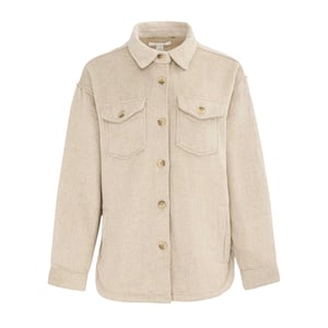 Miso kvinnor/flickors långärmad ullskjorta (beige)
