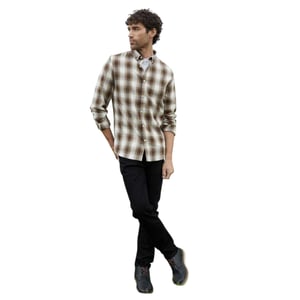 Threadbare Geruit herenoverhemd (Chocolade)