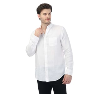 Gant Heren Linnen Normaal Overhemd Met Lange Mouwen (Wit)