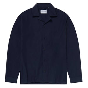 Albam Herenoverhemd met Revere-kraag en lange mouwen (Donkere marine)