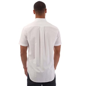 Gant Heren Katoen Linnen Korte Mouwen Shirt (Wit)