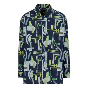 Emporio Armani EA7 Heren Abstract Shirt Met Lange Mouwen (Marine)