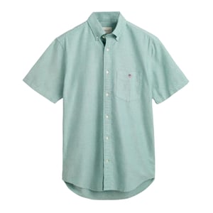 Gant Klassiek Oxford-overhemd met korte mouwen en knoopsluiting voor heren (Groen)