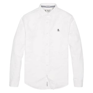 Original Penguin Stickert Pete EcoVero långärmad tröja för män (Ljus vit)