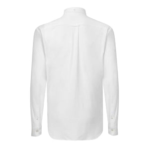 Gant Heren Pique Regular Lange Mouwen Shirt (Wit)
