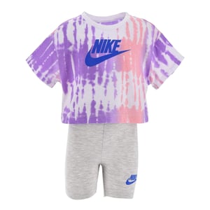 Nike Set met tie-dye T-shirt en korte broek voor kinderen (Grijs)