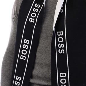 Boss Set met herenpet en -sjaal met herhaald logo (Zwart)