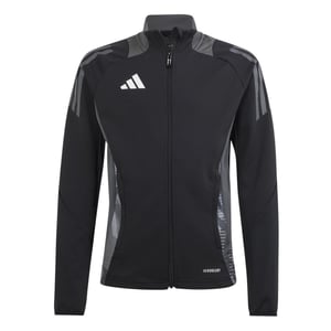 Boys adidas Tiro24 Kids Funnel Neck Raglan Sleeve Athletic Top in Black/Dark Grey
