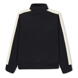 Boys Palm Angels Mock Neck Athletic Sweatshirt in Black Wht 1003