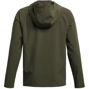 Boys Under Armour Solid Patterned Hooded Full Zipper Fleece Jacket in Green