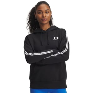 Women's Under Armour Icon Fleece Taped Hoody in Black