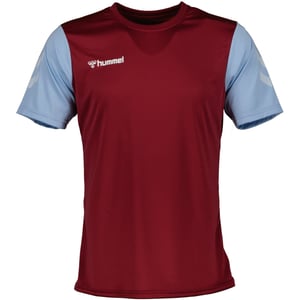 Boys Hummel Match Regular Fit Crew Neck T-Shirt in Maroon