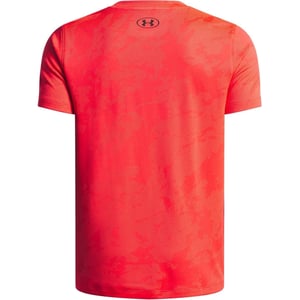 Boys Under Armour Vent Jacquard Crew Neck Regular Fit T-Shirt in Racer Red