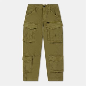 Boys G Star Rovic 3D Solid Patterned Combat Cargo Pants in Ensis Green