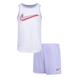 Girls Nike Mesh Sleeveless Tank and Short Set in Oxygen Purple
