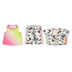 Girls Reebok 3pcs Set in Black/White
