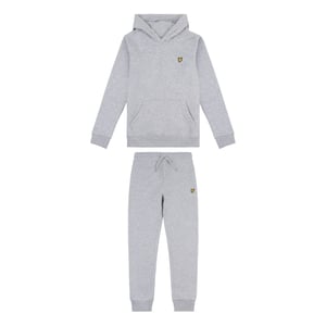 Boys Lyle and Scott Hooded Long Sleeve Tracksuit in Grey Heather