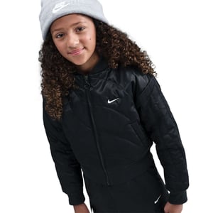 Girls Nike G Nsw Jkt Sty S in Black/White