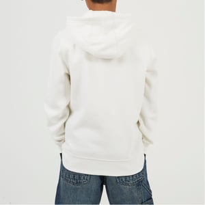 Boys Brave Soul Solid Patterned Hooded Ribbed Cuff Sweat Jacket with Zipped Pocket in Off White