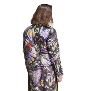 Women's adidas Farm Butterfly Patterned Drawstring Puffer Coat in Black