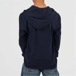 Boys Brave Soul Long Sleeve Hoodie With Set In Sleeve in Rich Navy
