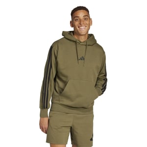 Men's adidas Fleece 3 Stripes Hoodie in Olive Strata
