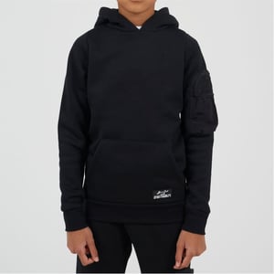 Boys Brave Soul Hooded Neck Long Sleeve Sweatshirt in Black