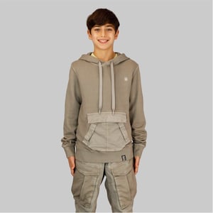 Boys G Star Junior Hooded Regular Fit Sweatshirt in Elephant