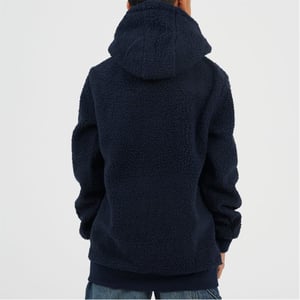 Boys Brave Soul Kangaroo Pocket Hooded Long Sleeve Sweatshirt in Dk Navy
