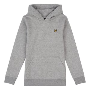 Boys Lyle and Scott Hooded Regular Fit Sweatshirt Tops in Grey Heather