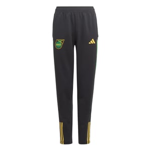 Boys adidas Jamaica Football Federation Tapered Three Stripes Track Pants in Black
