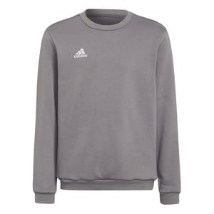 Boys adidas Kids Crew Neck Ribbed Collar Long Sleeve Sweatshirt in Grey Four