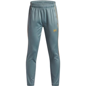 Boys Under Armour Training Tracksuit Bottoms Juniors in Grey/Orange