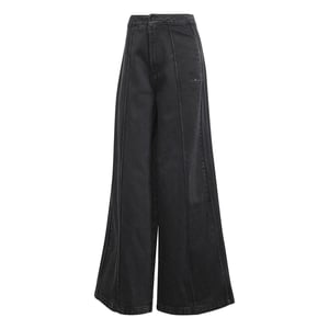 Women's adidas Wide Fit Wide Leg Solid Joggers in Black