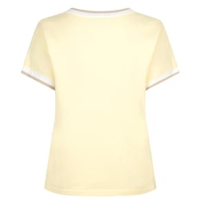 Red Button Jerry v-neck striped rib