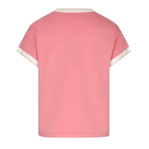 Red Button Jerry v-neck striped rib