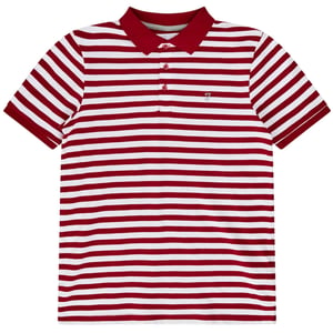 Farah Gestreepte, in het garen geverfde poloshirt voor kinderen (Rood)