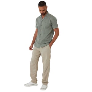 Threadbare Mannen Burnley Korte Mouwen Shirt (Sage)