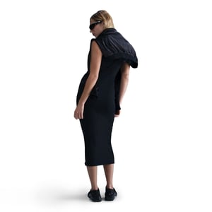 Women's Nike Chill Knit Fitted Scoop Neck Sleeveless Bodycon Dress in Black/Sail