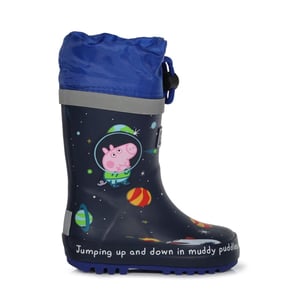 Boys Regatta Splash Graphic Print Wellington Boots in Navy Space