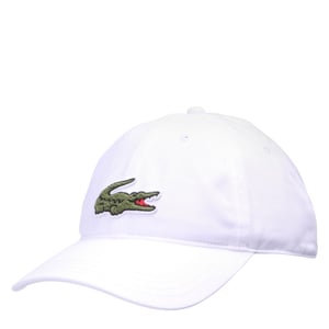 Accessories Lacoste Crocodile Logo Print Curved Brim Dad Cap in White