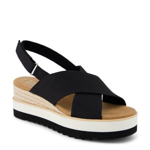 Women's Toms Diana Crossover Low Heel Open Toe Sandals in Black