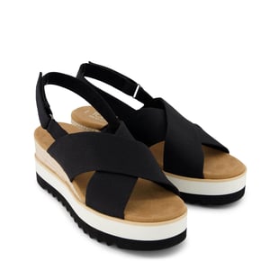 Women's Toms Diana Crossover Low Heel Open Toe Sandals in Black