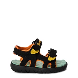 Boys Timberland Perkins Row Textured Open Toe Sandals in Black/Yellow