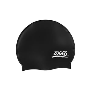 Zoggs Plain Silicone Swim Cap (Black)